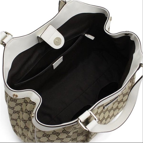Gucci Handbag Supreme Gg Canvas Ebony White Tote - Picture 7 of 15